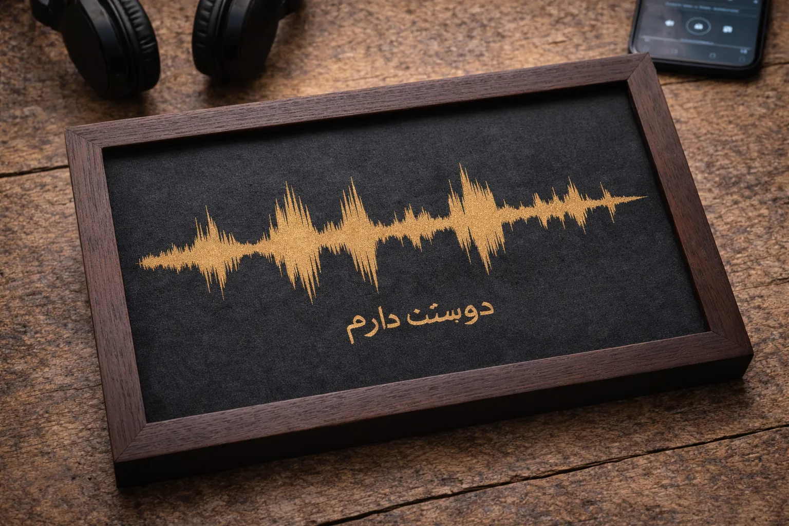 تابلو صوتی فرکانس صدا با پیام اختصاصی، انتخابی احساسی برای کادو روز مرد